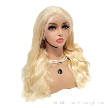wholesale 613 BodyWave Hd Lace Wigs Human Hair Vendors Virgin Hair Transparent Full Lace Wig Blonde Body Wave Lace Frontal Wig